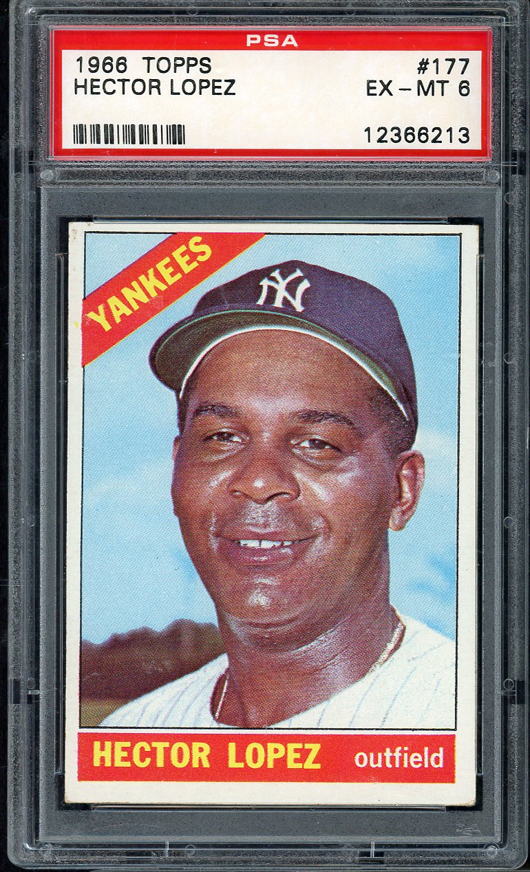 1966 Topps Baseball #177 Hector Lopez Yankees PSA 6 EX-MT 565191