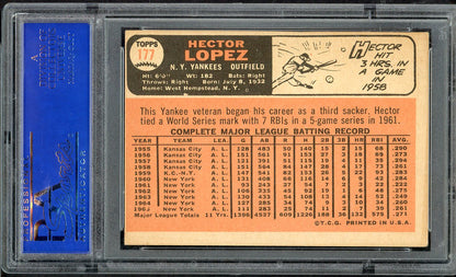 1966 Topps Baseball #177 Hector Lopez Yankees PSA 6 EX-MT 565191