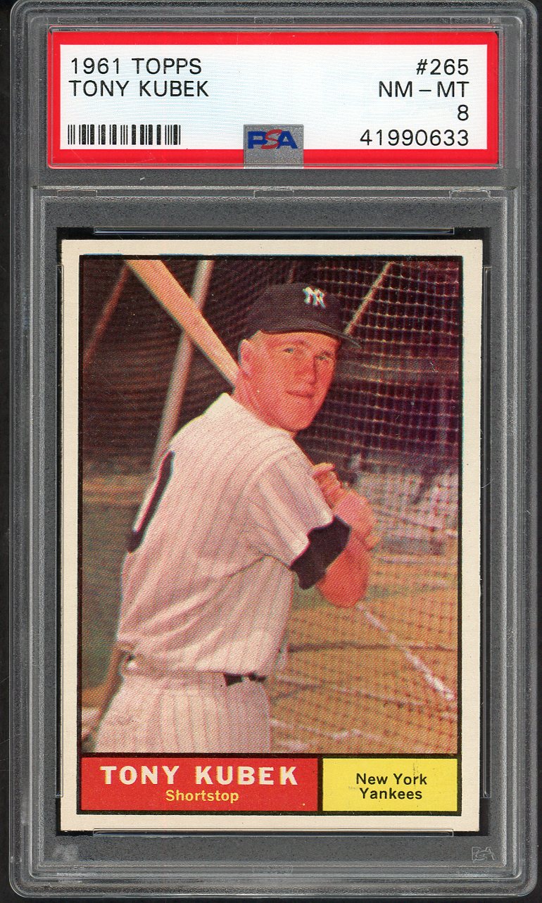 1961 Topps Baseball #265 Tony Kubek Yankees PSA 8 NM/MT 565194