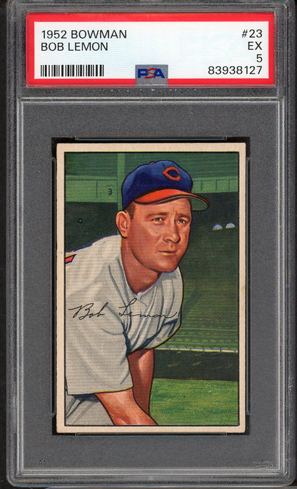 1952 Bowman Baseball # 23 Bob Lemon Indians PSA 5 EX 565196