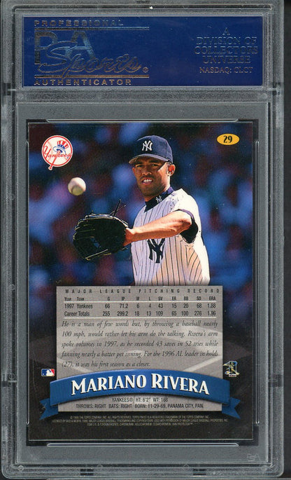 1996 Topps Finest # 29 Mariano Rivera Yankees PSA 10 GEM MINT 565200