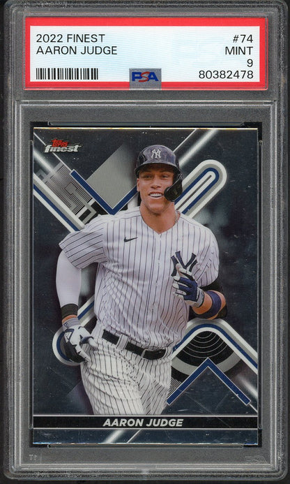 2022 Topps Finest # 74 Aaron Judge Yankees PSA 9 MINT 565201