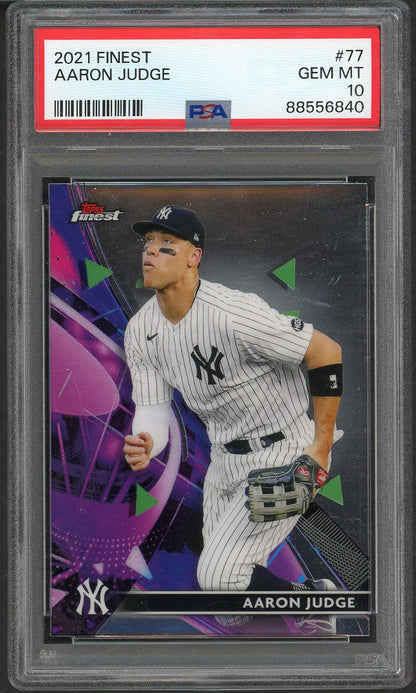 2021 Topps Finest # 77 Aaron Judge Yankees PSA 10 GEM MINT 565202