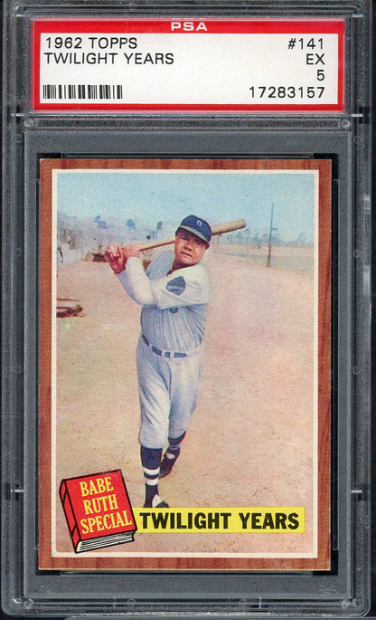 1962 Topps Baseball #141 Babe Ruth Yankees PSA 5 EX 565203