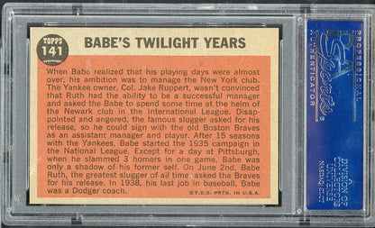 1962 Topps Baseball #141 Babe Ruth Yankees PSA 5 EX 565203