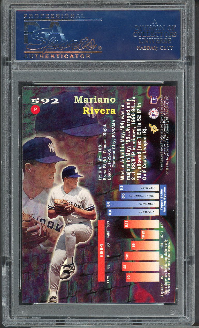 1995 Stadium Club #592 Mariano Rivera Yankees PSA 10 GEM MINT 565208