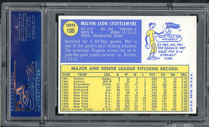 1970 Topps Baseball #100 Mel Stottlemyre Yankees PSA 7 NM 565211