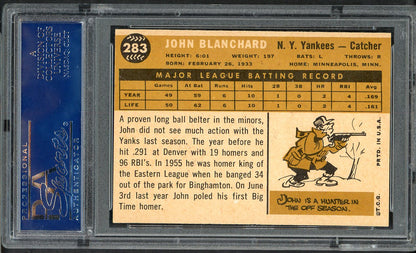 1960 Topps Baseball #283 John Blanchard Yankees PSA 8 NM/MT 565216