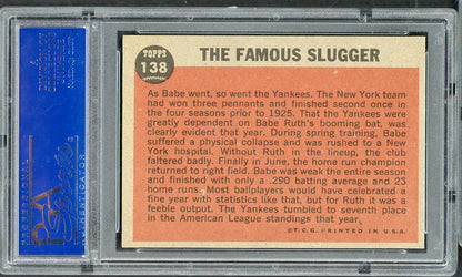 1962 Topps Baseball #138 Babe Ruth Yankees PSA 7 NM 565218