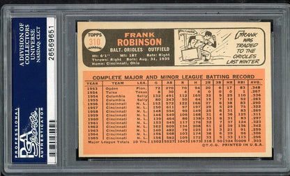 1966 Topps Baseball #310 Frank Robinson Orioles PSA 7 NM 565219