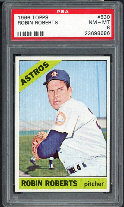 1966 Topps Baseball #530 Robin Roberts Astros PSA 8 NM/MT 565222