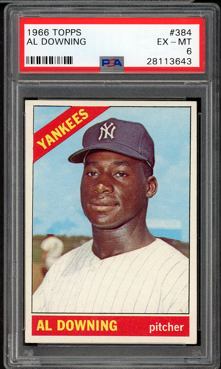 1966 Topps Baseball #384 Al Downing Yankees PSA 6 EX-MT 565225