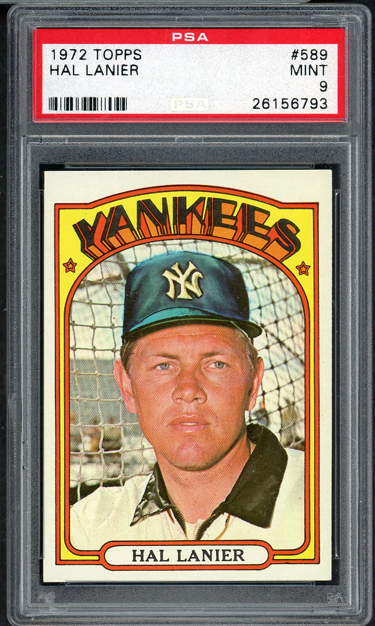 1972 Topps Baseball #589 Hal Lanier Yankees PSA 9 MINT 565226