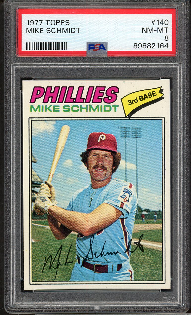 1977 Topps Baseball #140 Mike Schmidt Phillies PSA 8 NM/MT 565228