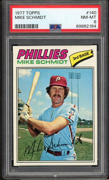 1977 Topps Baseball #140 Mike Schmidt Phillies PSA 8 NM/MT 565228