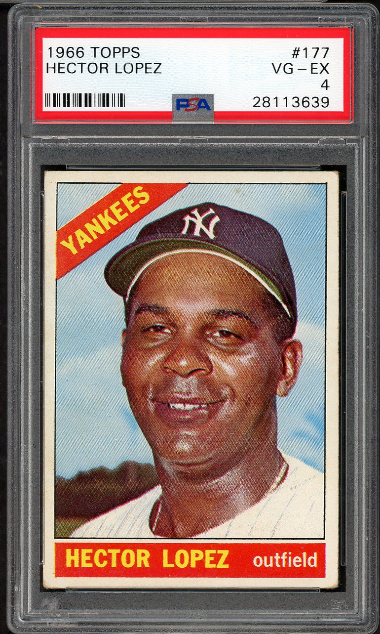 1966 Topps Baseball #177 Hector Lopez Yankees PSA 4 VG-EX 565229