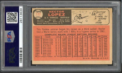 1966 Topps Baseball #177 Hector Lopez Yankees PSA 4 VG-EX 565229