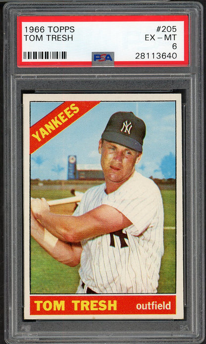 1966 Topps Baseball #205 Tom Tresh Yankees PSA 6 EX-MT 565230