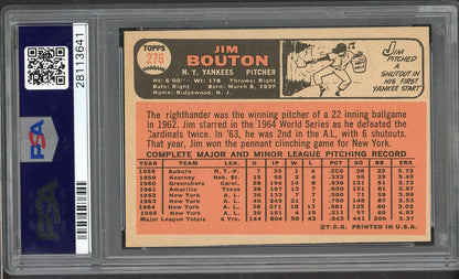 1966 Topps Baseball #276 Jim Bouton Yankees PSA 6 EX-MT 565232