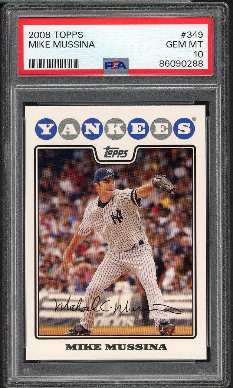 2008 Topps #349 Mike Mussina Yankees PSA 10 GEM MINT 565233