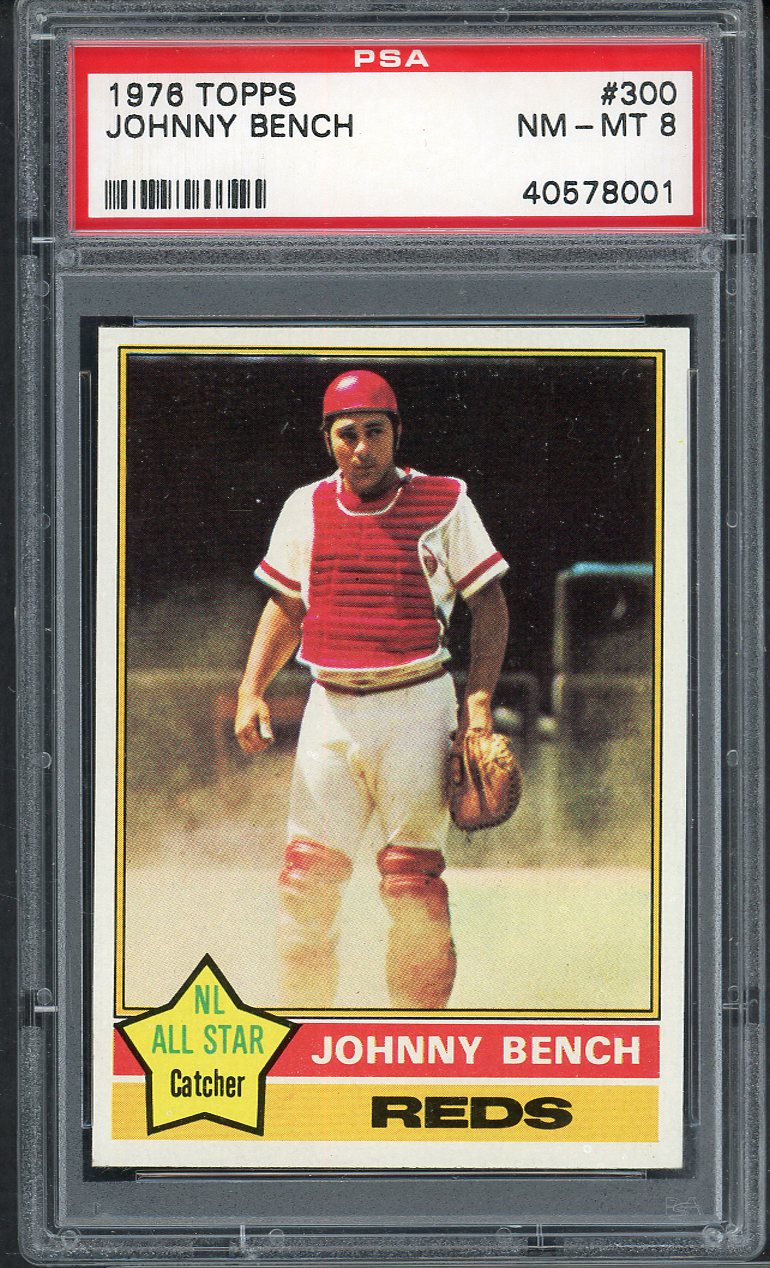 1976 Topps Baseball #300 Johnny Bench Reds PSA 8 NM/MT 565236
