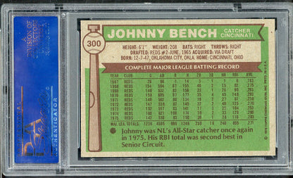1976 Topps Baseball #300 Johnny Bench Reds PSA 8 NM/MT 565236