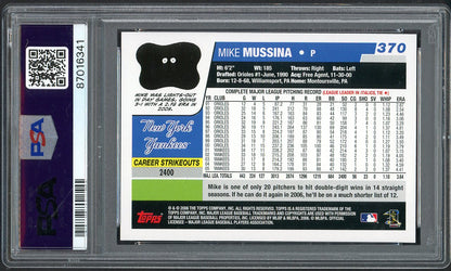 2006 Topps #370 Mike Mussina Yankees PSA 10 GEM MINT 565237