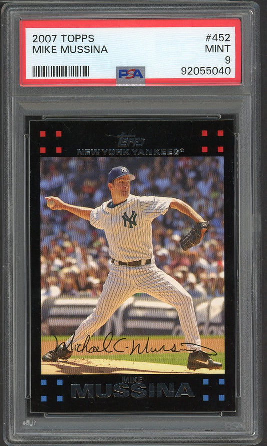 2007 Topps #452 Mike Mussina Yankees PSA 9 MINT 565238