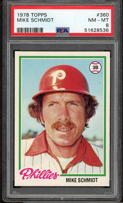 1978 Topps Baseball #360 Mike Schmidt Phillies PSA 8 NM/MT 565240