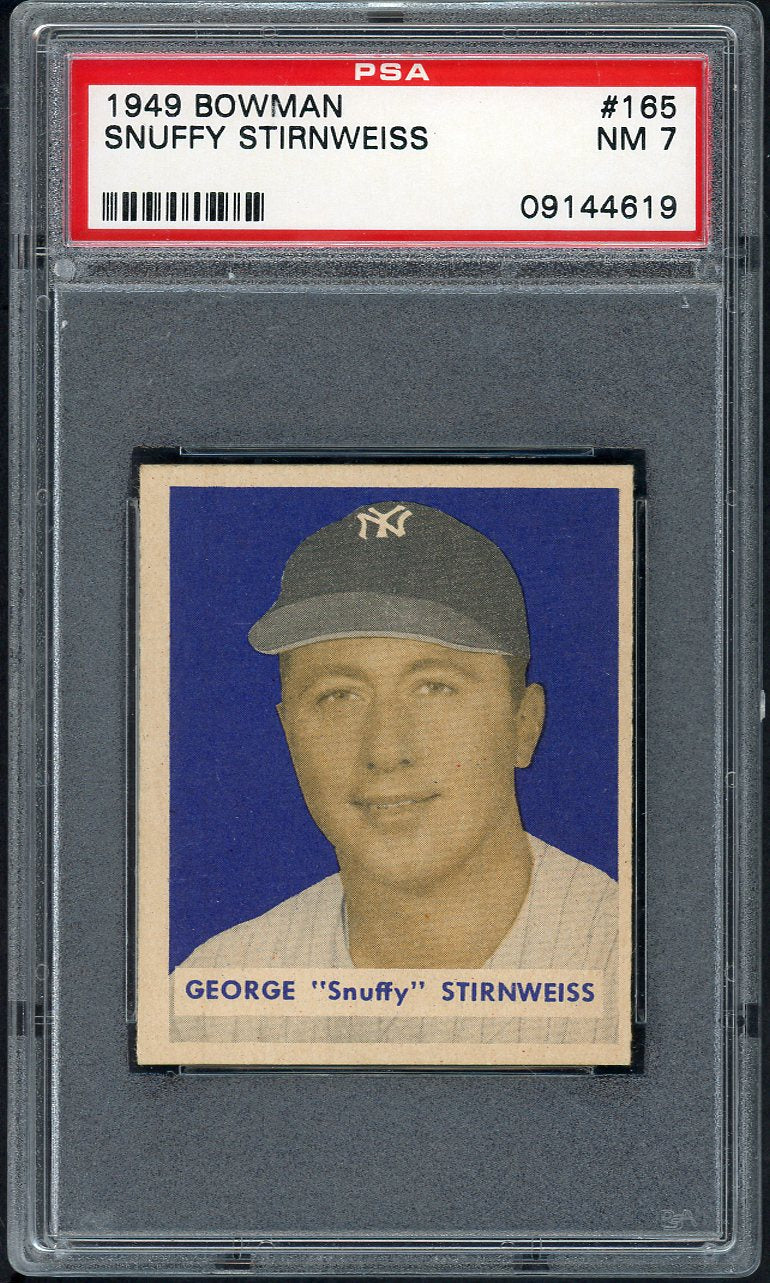 1949 Bowman Baseball #165 Snuffy Stirnweiss Yankees PSA 7 NM 565245