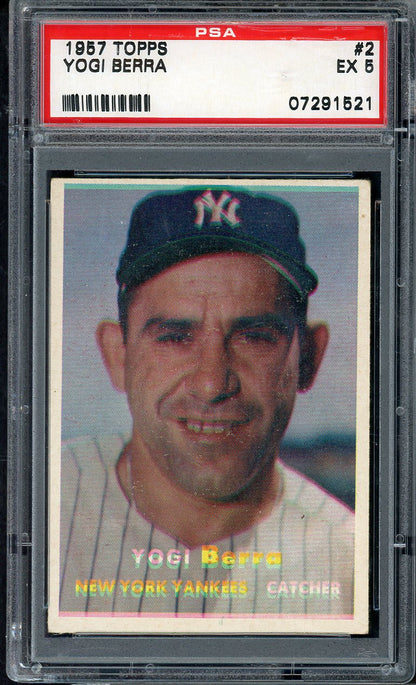 1957 Topps Baseball #  2 Yogi Berra Yankees PSA 5 EX 565247