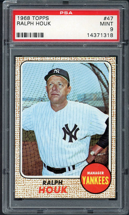 1968 Topps Baseball # 47 Ralph Houk Yankees PSA 9 MINT 565249