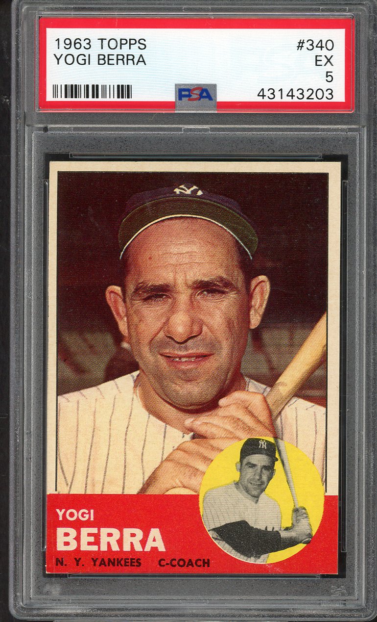 1963 Topps Baseball #340 Yogi Berra Yankees PSA 5 EX 565251