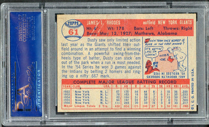 1957 Topps Baseball # 61 Dusty Rhodes Giants PSA 6 EX-MT 565252