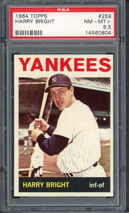 1964 Topps Baseball #259 Harry Bright Yankees PSA 8.5 NM/MT+ 565256