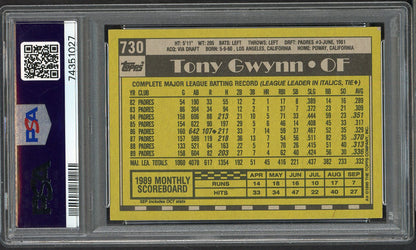 1990 Topps #730 Tony Gwynn Padres PSA 9 MINT 565258