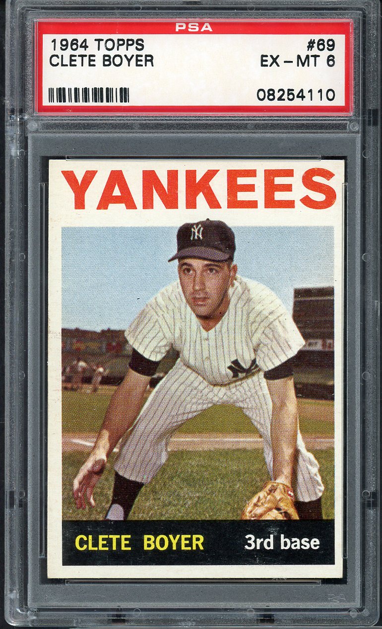 1964 Topps Baseball # 69 Clete Boyer Yankees PSA 6 EX-MT 565259