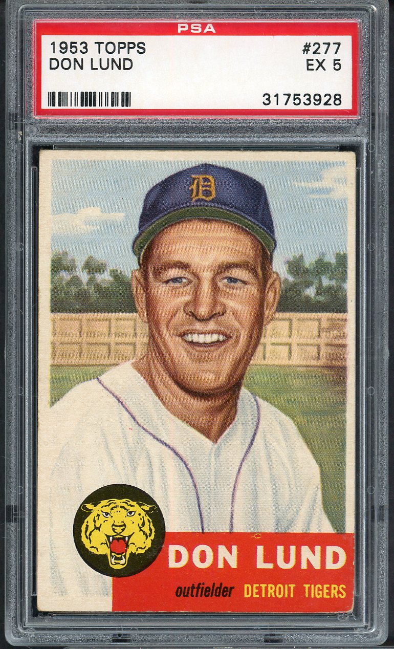 1953 Topps Baseball #277 Don Lund Tigers PSA 5 EX 565264