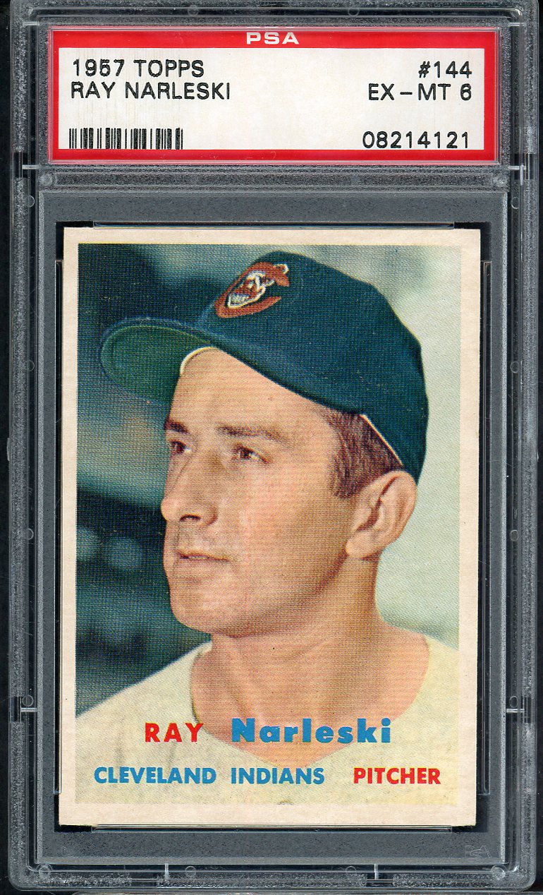 1957 Topps Baseball #144 Ray Narleski Indians PSA 6 EX-MT 565268