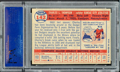1957 Topps Baseball #142 Charley Thompson A's PSA 6 EX-MT 565269