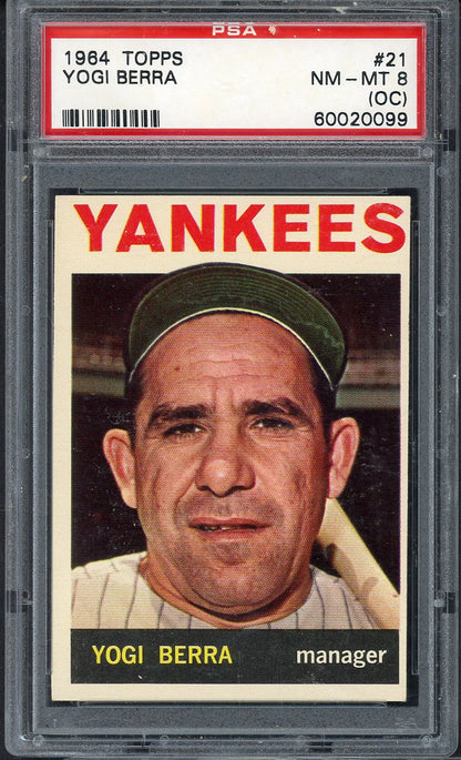 1964 Topps Baseball # 21 Yogi Berra Yankees PSA 8 NM/MT oc 565271