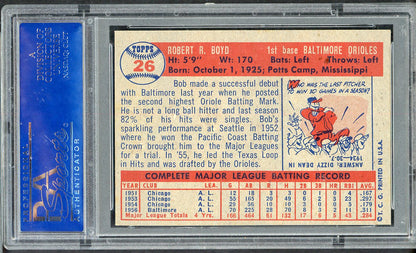 1957 Topps Baseball # 26 Bob Boyd Orioles PSA 8 NM/MT oc 565272