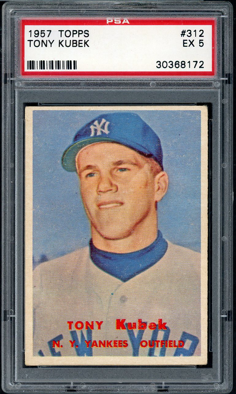 1957 Topps Baseball #312 Tony Kubek Yankees PSA 5 EX 565273