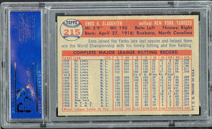 1957 Topps Baseball #215 Enos Slaughter Yankees PSA 6 EX-MT 565275