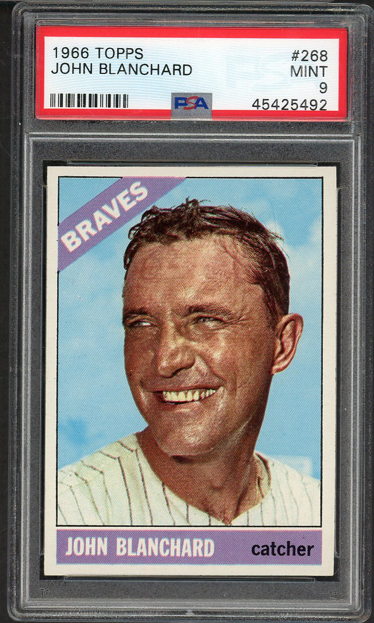 1966 Topps Baseball #268 John Blanchard Braves PSA 9 MINT 565278