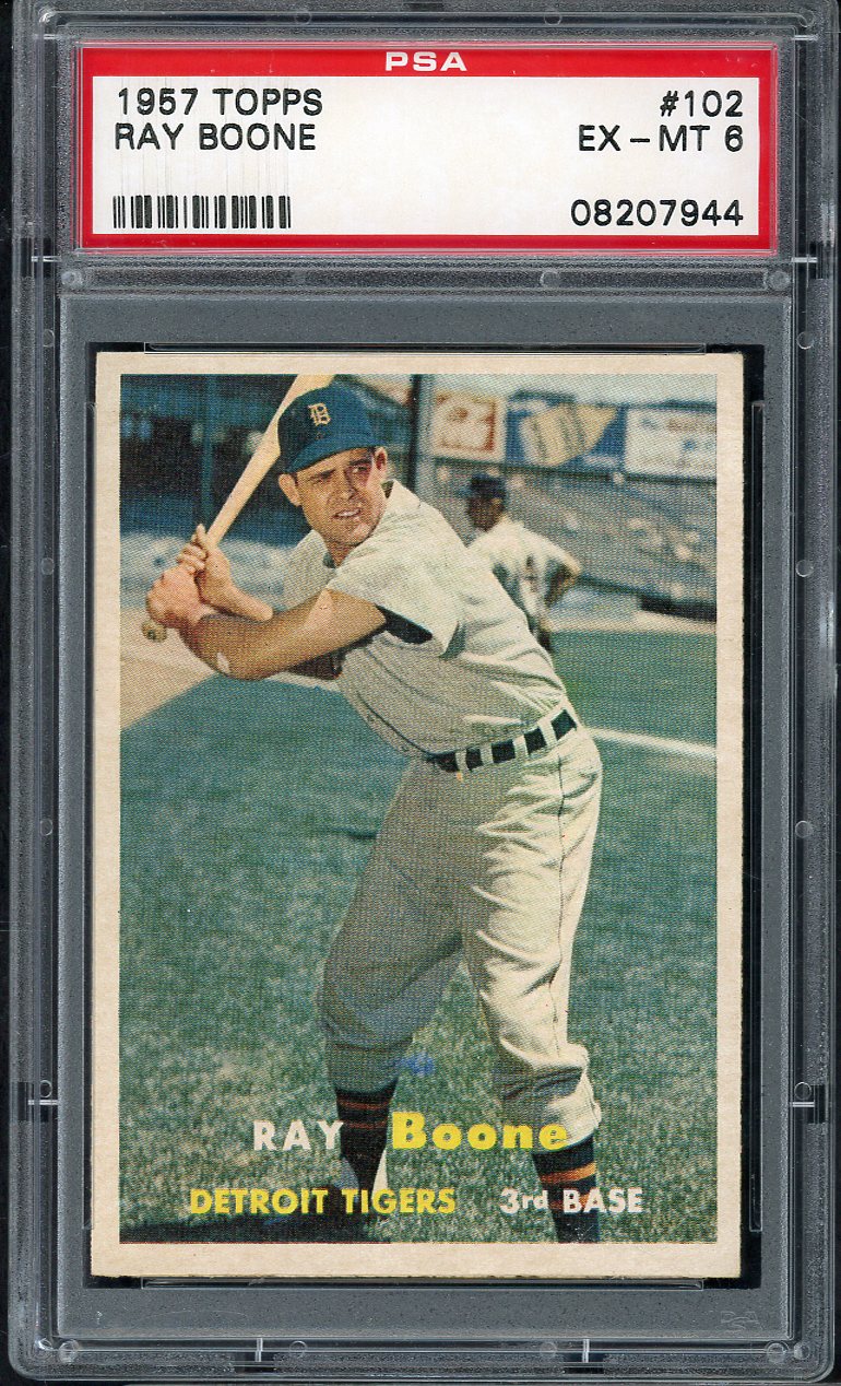 1957 Topps Baseball #102 Ray Boone Tigers PSA 6 EX-MT 565283