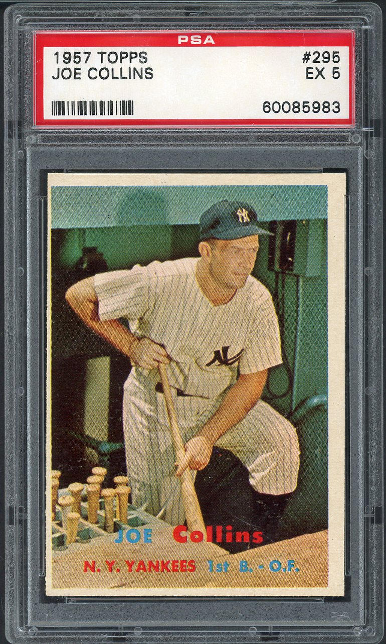 1957 Topps Baseball #295 Joe Collins Yankees PSA 5 EX 565285