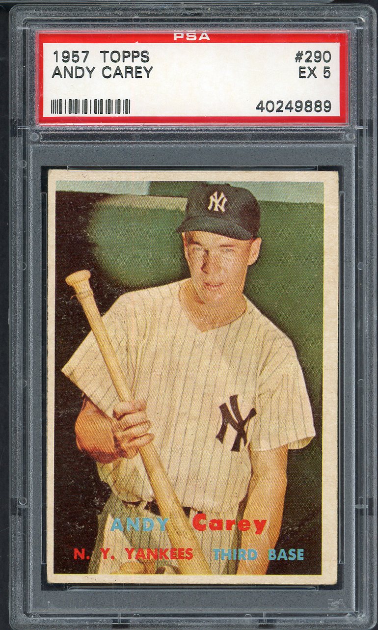 1957 Topps Baseball #290 Andy Carey Yankees PSA 5 EX 565286
