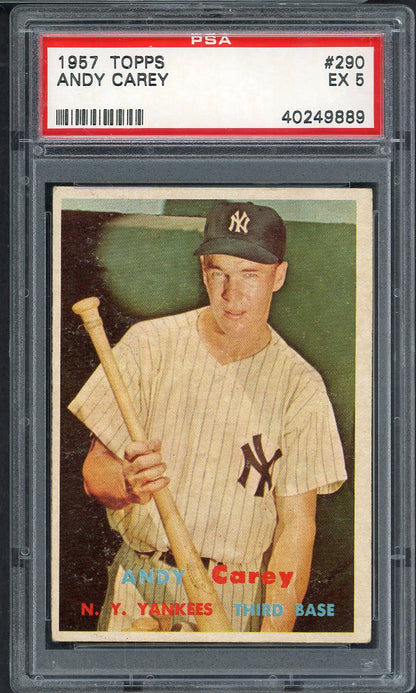 1957 Topps Baseball #290 Andy Carey Yankees PSA 5 EX 565286