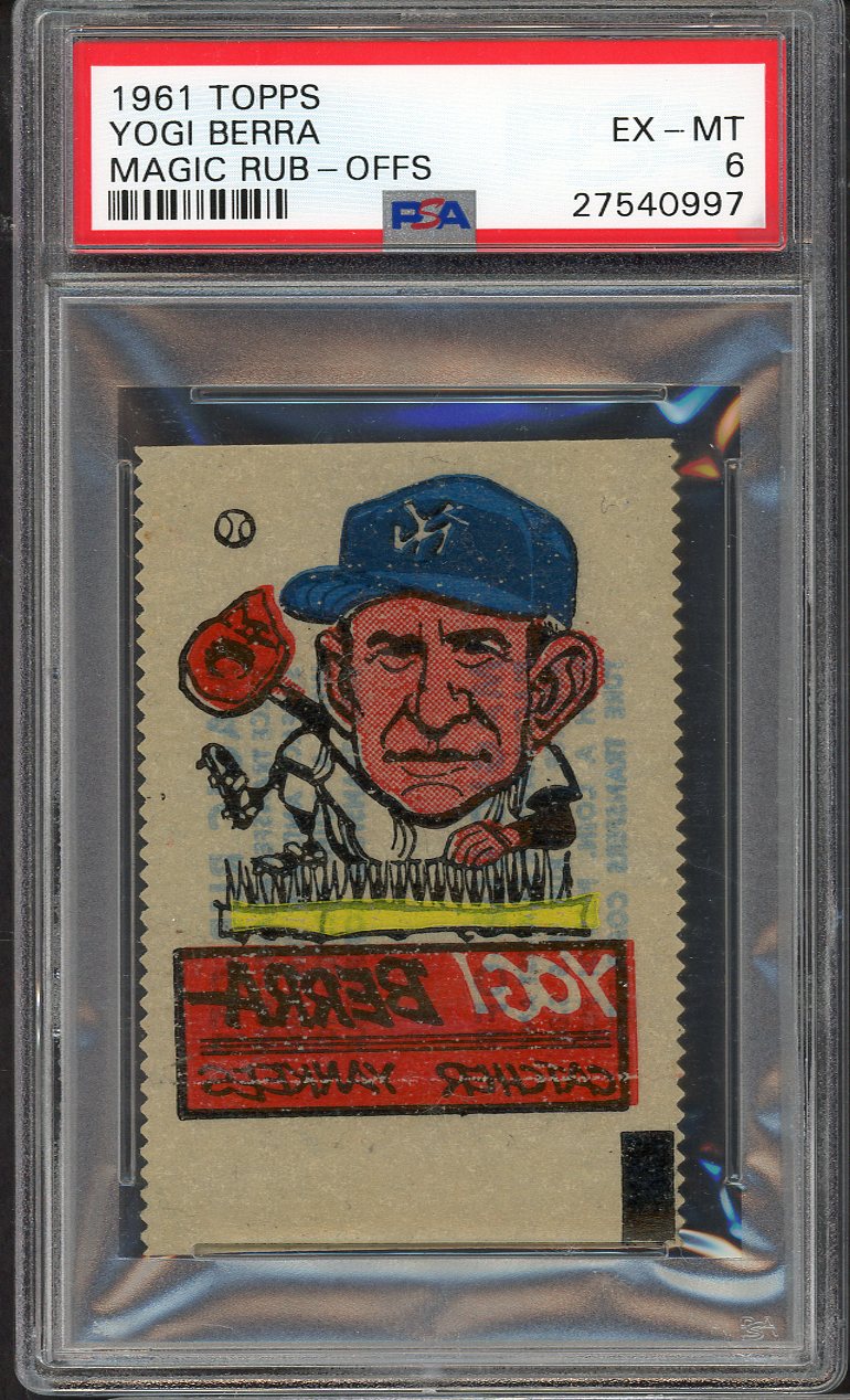 1961 Topps Baseball Rub Offs Yogi Berra Yankees PSA 6 EX-MT 565287